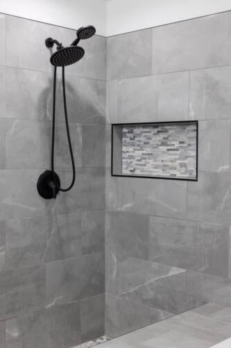 Caliber Home Builder, Hickory III, large master bathroom beautiful stone shower